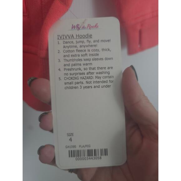 Lululemon Ivivva Athletica Girls Flash & Pig Hoodie Pink NWT Size 4 - Picture 5 of 7